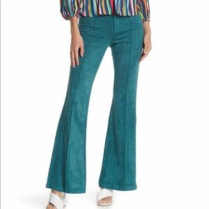 NWOT Dark Teal Faux Suede BelbottomSexy Date Pants holiday 70s  festive fall
